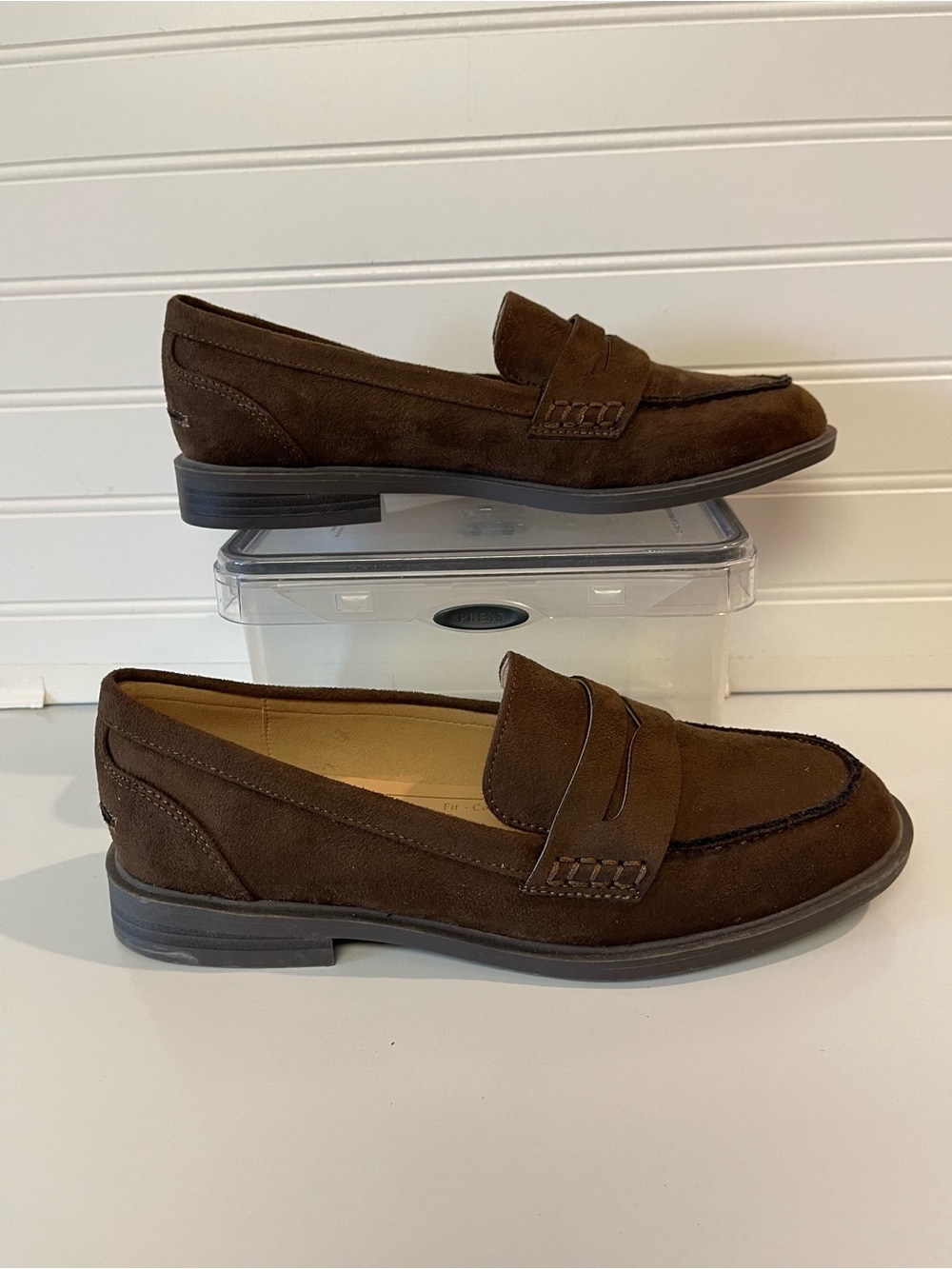Journee Collection Women's Penny Loafers  Brown Suede Sz 7 1/2M EUC